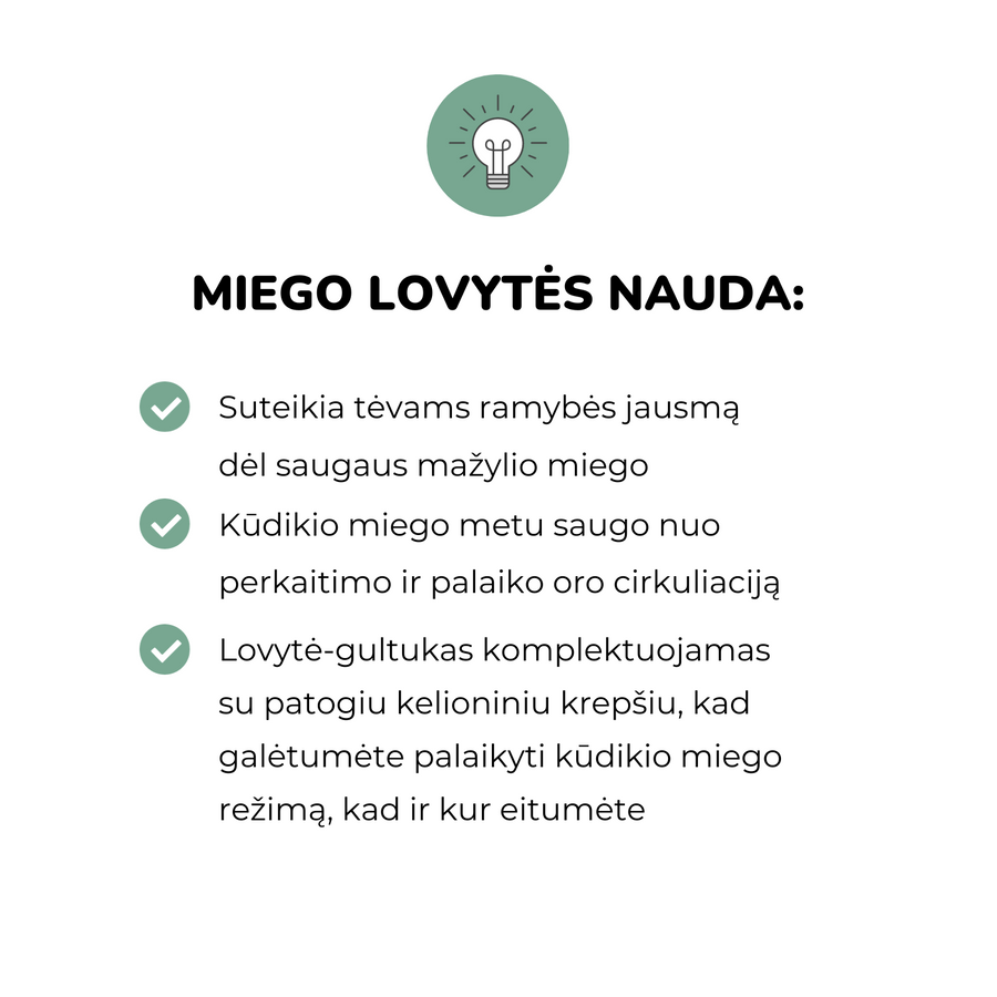 PRESALE Purflo® Sleep Tight kūdikio lovytė - su augaliniu motyvu