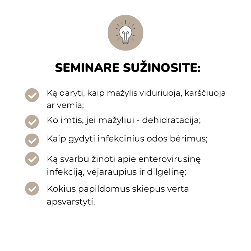 Dažniausios ligos ir ką daryti susirgus (0-2 m.) neonatologijos ir vaikų ligų gyd. rezidentė Elena L. Bukauskienė vaiko karščiavimas vaiko viduriavimas vaikas vemia vaiko dehitratacija Infekciniai odos bėrimai Enterovirusinė infekcija Vėjaurapiai Dilgėlinė Papildomi skiepai