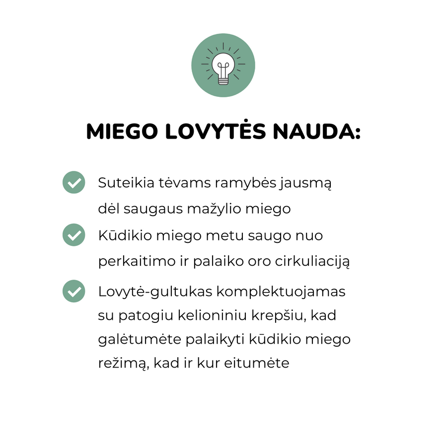 PRESALE Purflo® Sleep Tight kūdikio lovytė - su taškeliais