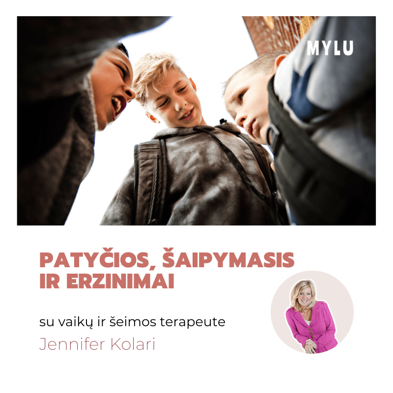 Patyčios, šaipymasis, erzinimai Renata Cikanaitė ir Jennifer Kolari kas yra patyčios mano vaikas tyčiojasi iš mano vaiko tyčiojasi CALM metodas Tėvų vaidmuo vaikų gyvenime vykstant patyčioms tėvystė