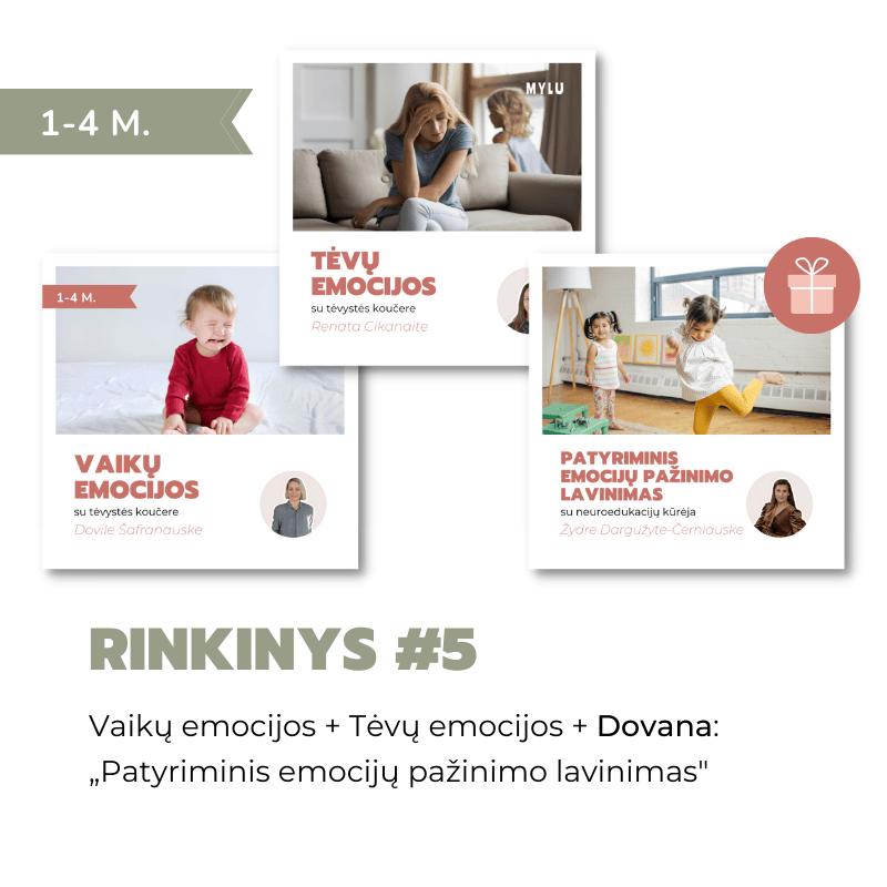 Rinkinys #5 Vaikų emocijos + Tėvų emocijos + Patyriminis emocijų pažinimo lavinimas Mylu.lt seminarai emocijų priėmimas emocijų valdymas tėvystė vaikų auklėjimas tėvystės patarimai Dovilė Šafranauskė Žydrė Dargužytė-Černiauskė