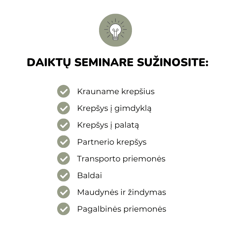 Rinkinys #7 Nėštumo kursai porai Pasiruošimas žindymui pasiruošimas gimdymui naujagimio fizinė priežiūra pagalba sau gimdant daiktai į gimdyklą kūdikio daiktai Mylu.lt tėvystės prenumerata Mylu tėvai