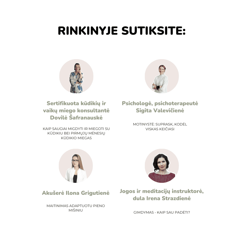 Rinkinys #7 Nėštumo kursai porai Pasiruošimas žindymui pasiruošimas gimdymui naujagimio fizinė priežiūra pagalba sau gimdant daiktai į gimdyklą kūdikio daiktai Mylu.lt tėvystės prenumerata Mylu tėvai