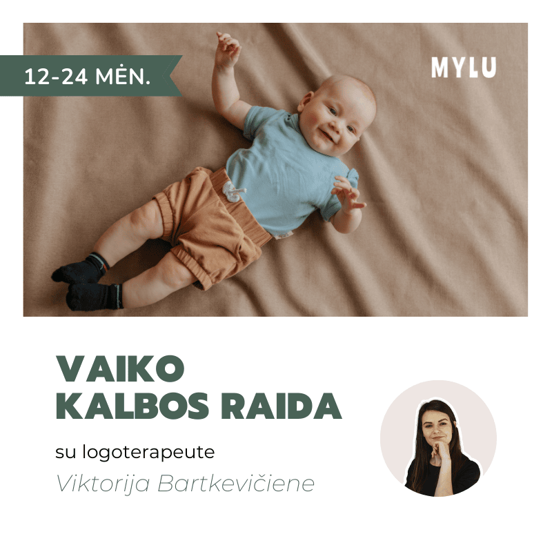 Vaiko kalbos raida (12-24 mėn.) Viktorija Bartkevičienė Vaiko kalbiniai gebėjimai kalbos gebėjimų lavinimas žaidimais Kylančios kalbos problemos vaiko kalba kūdikio raida sklandi vaiko kalbos raida vaikų logopededė vaikų kogoterapeutė