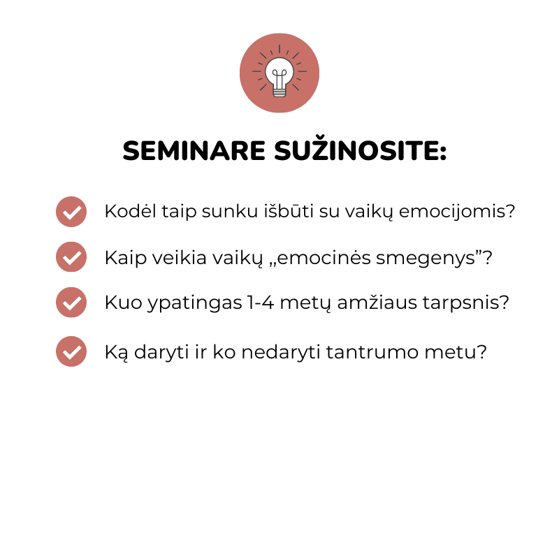 Vaikų emocijos (1-4 m.) Dovilė Šafranauskė  tarpusavio santykiai suprasti emocijas emocinės smegenys tantrumas emocinio intelekto lavinimas kodėl man vaikas verkia pykčio priepuoliai auklėjimas