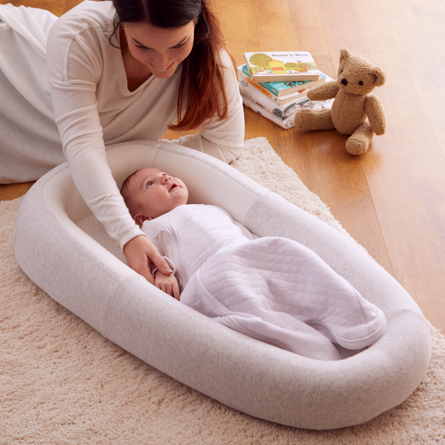Purflo® Sleep Tight kūdikio lovytė - su pilku apvadu