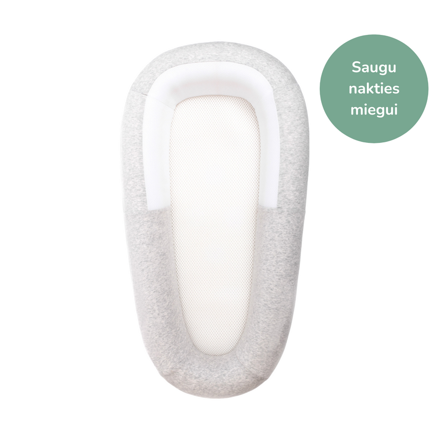 Purflo® Sleep Tight kūdikio lovytė - su pilku apvadu